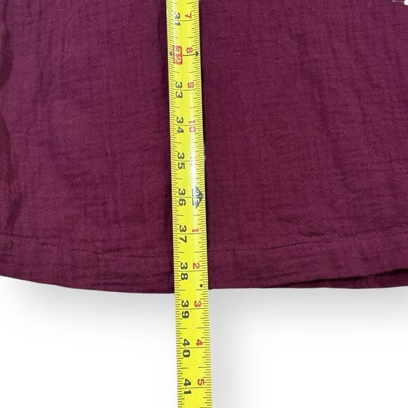 J Jill Pure Jill Color-Block Double-Cloth Dress Size L Burgundy Organic Cotton - Picture 11 of 11